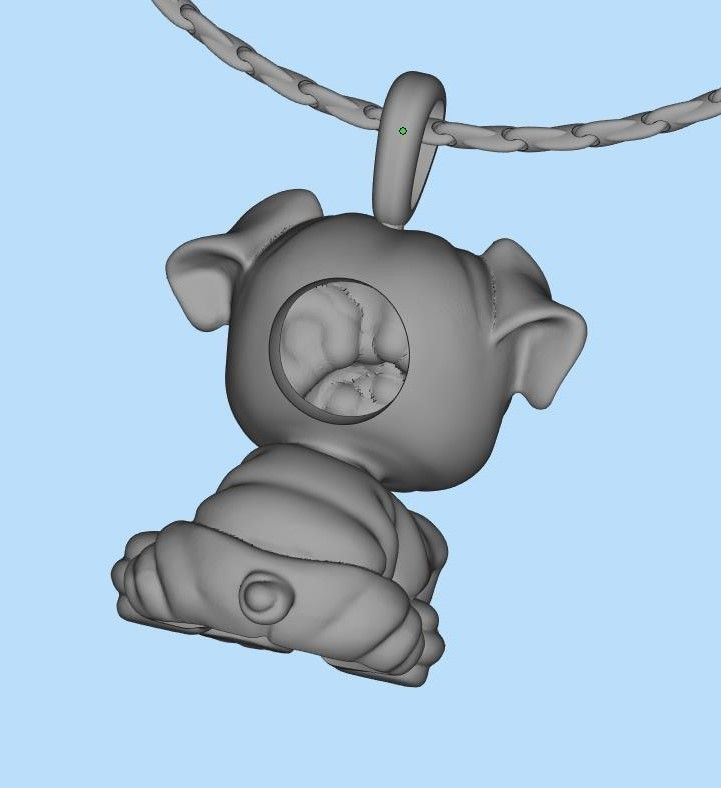 dog pendant 3D print model_6