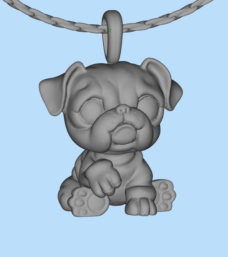 dog pendant 3D print model_7