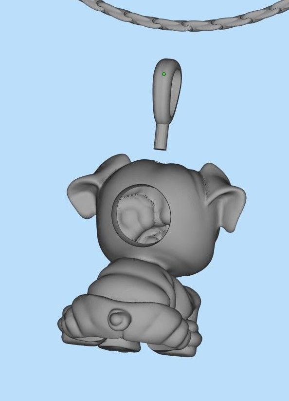 dog pendant 3D print model_10
