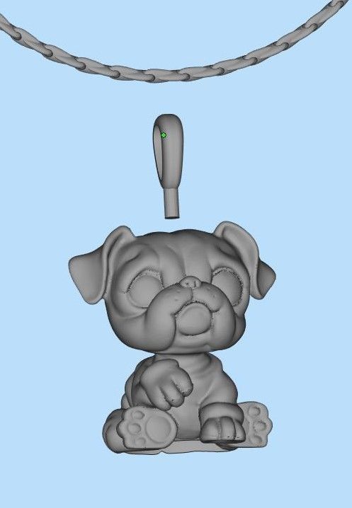 dog pendant 3D print model_11