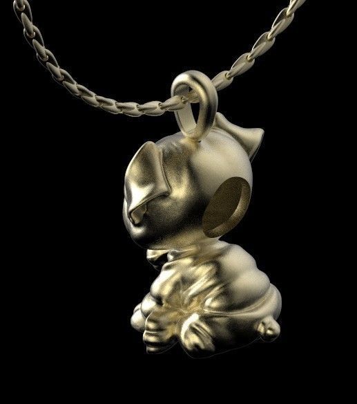 dog pendant 3D print model_5