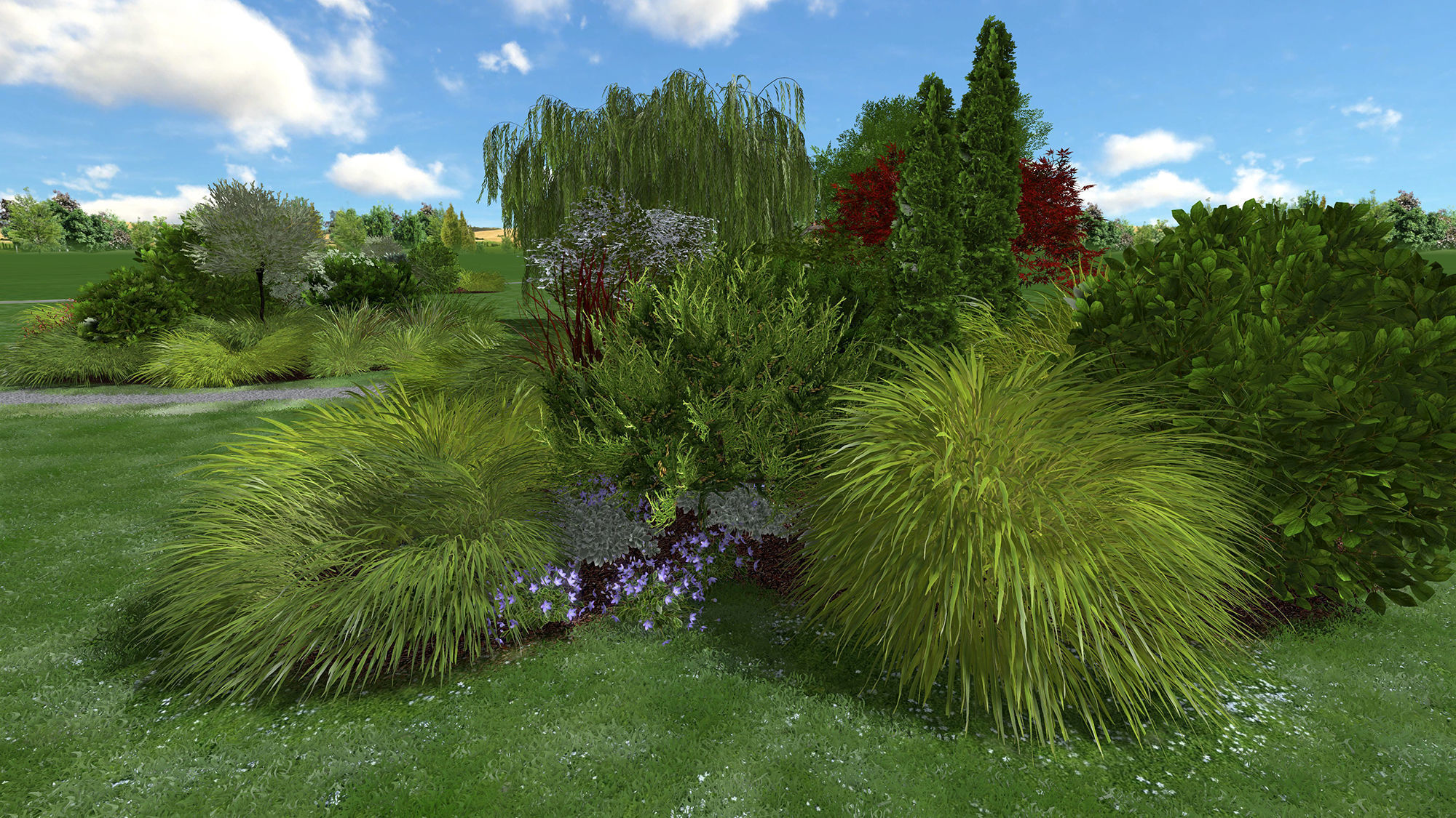 Grass Hakonechloa  Low-poly 3D model_19