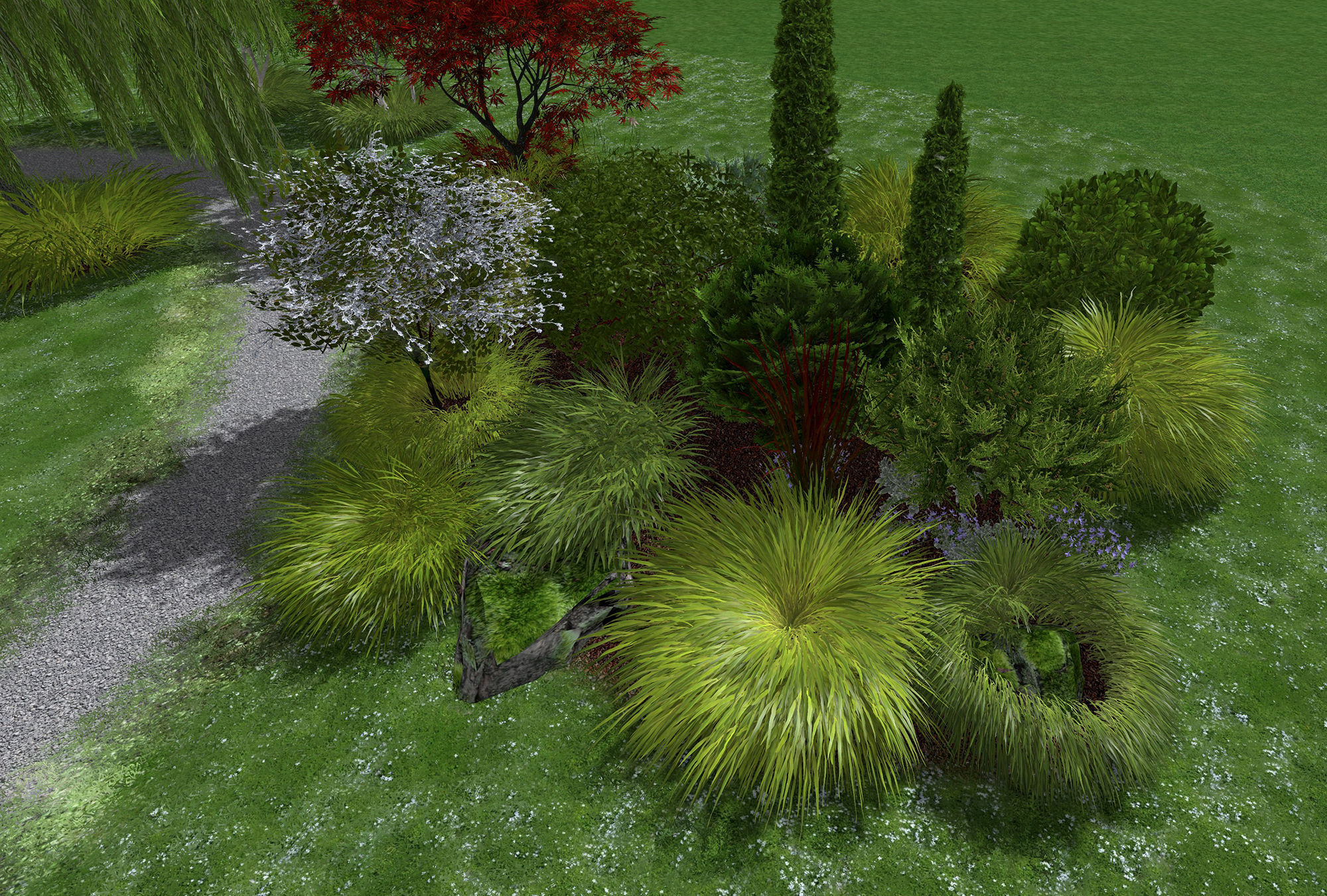 Grass Hakonechloa  Low-poly 3D model_20