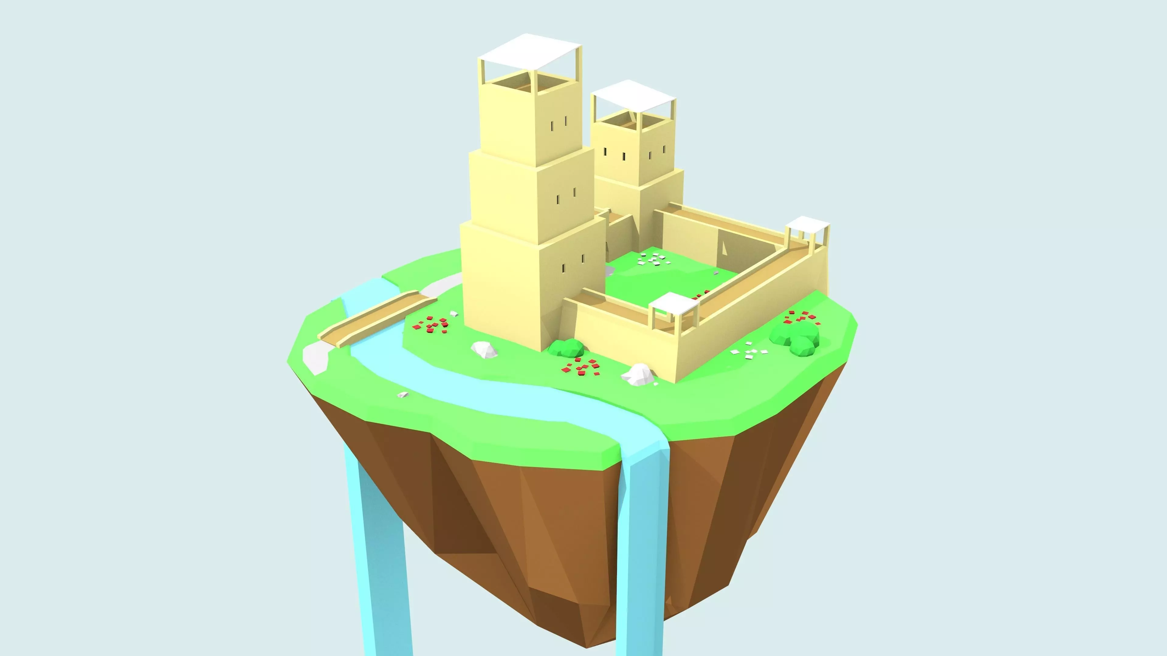 Floating Island by RICHARD HIND Free low-poly 3D model