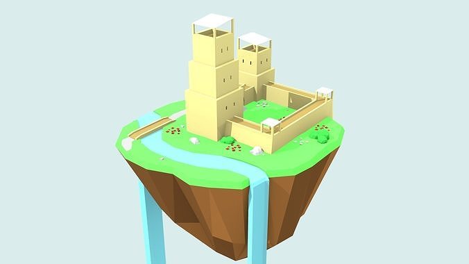 Floating Island by RICHARD HIND Free low-poly 3D model