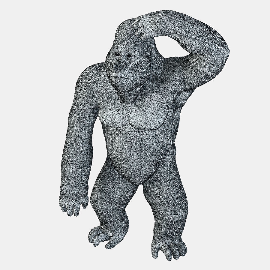 Figurine Gorilla 2 3D model_4