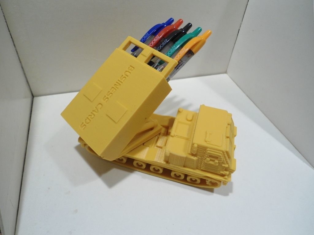 Missiles launcher truck pen and pencil holder 3D print model_6