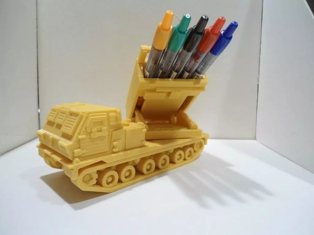Missiles launcher truck pen and pencil holder 3D print model_0