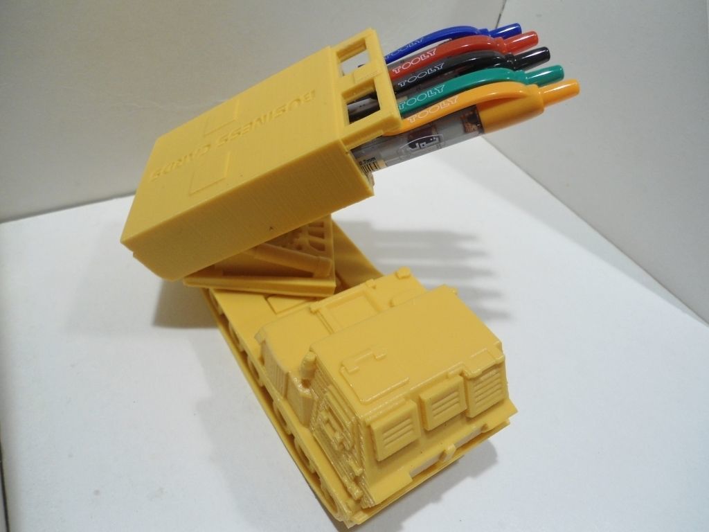 Missiles launcher truck pen and pencil holder 3D print model_5
