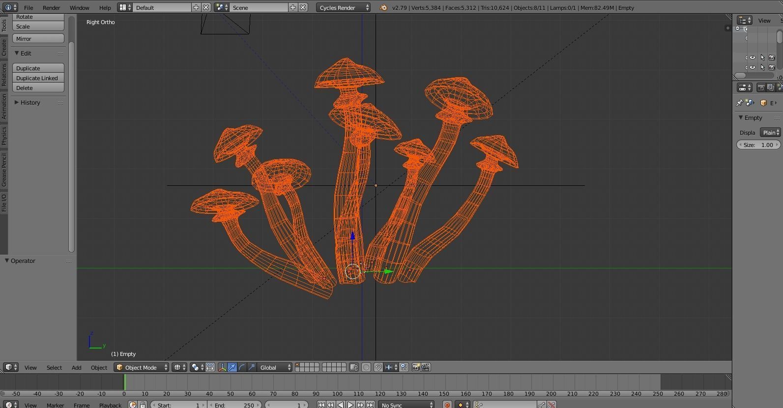 Shrooms 3 group of mushrooms Low-poly 3D model_1