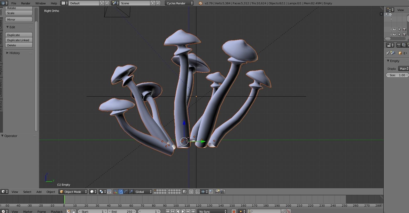 Shrooms 3 group of mushrooms Low-poly 3D model_2