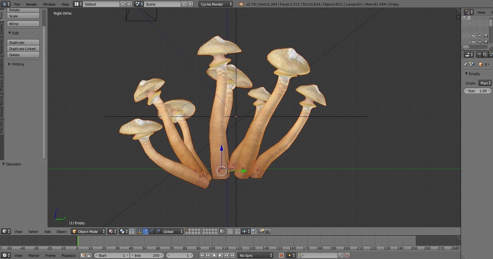 Shrooms 3 group of mushrooms Low-poly 3D model_4