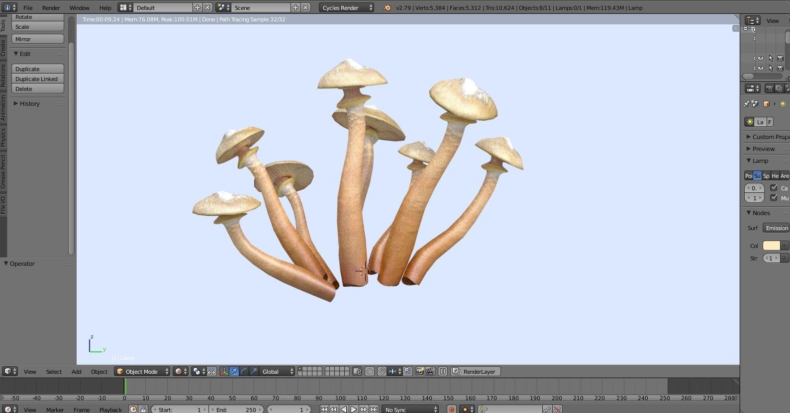 Shrooms 3 group of mushrooms Low-poly 3D model_5
