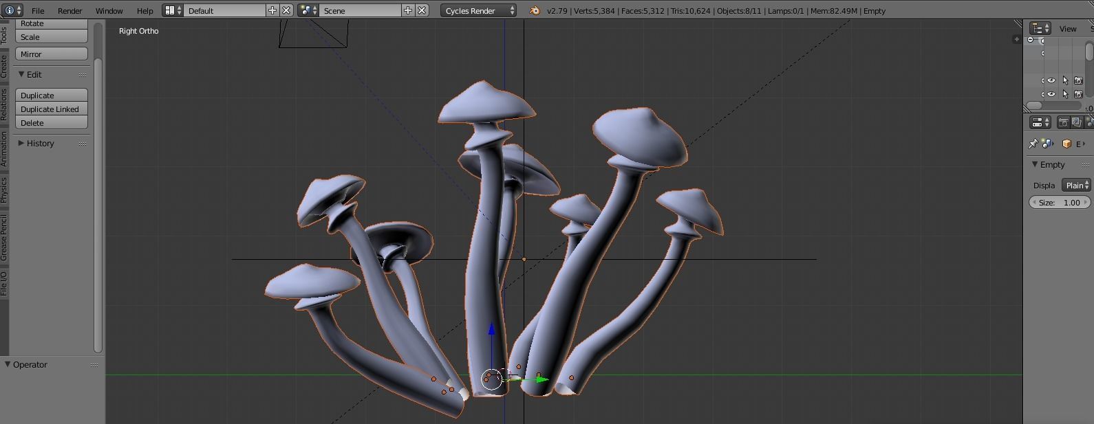 Shrooms 3 group of mushrooms Low-poly 3D model_3