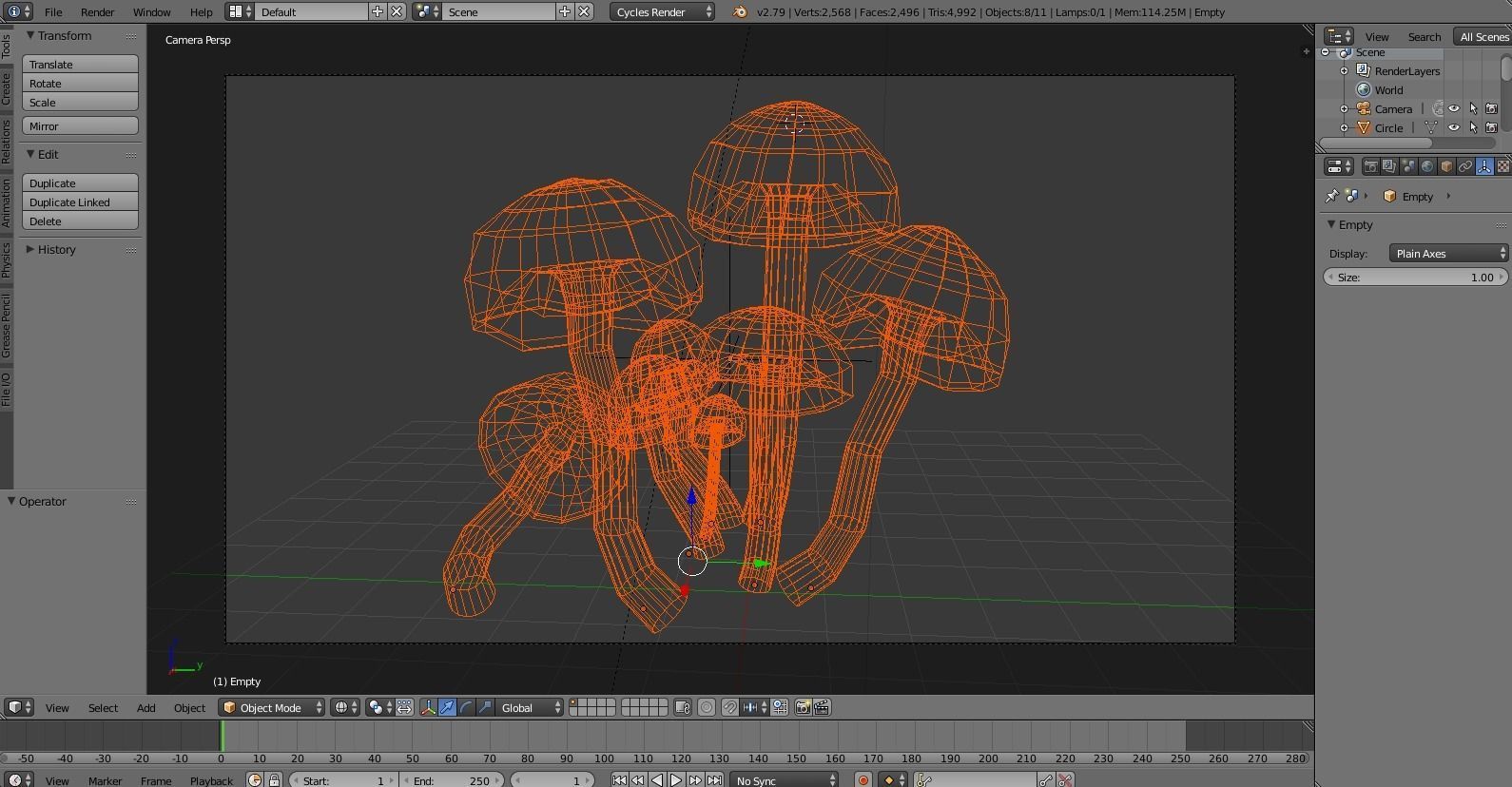 Shrooms 5 group of mushrooms in desert Low-poly 3D model_1