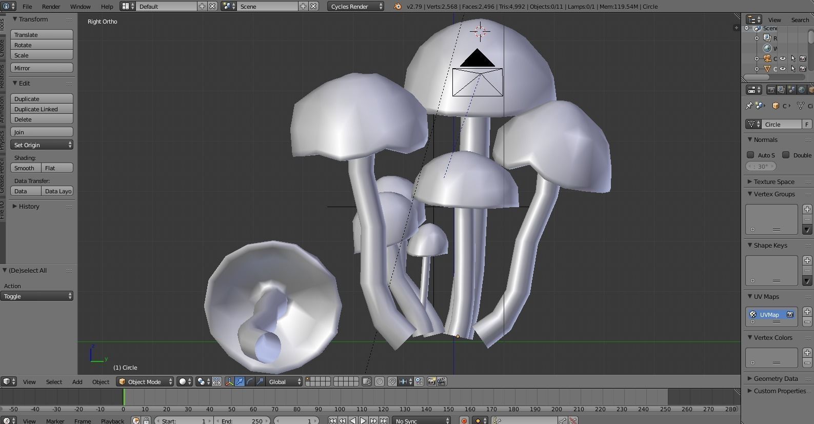 Shrooms 5 group of mushrooms in desert Low-poly 3D model_4