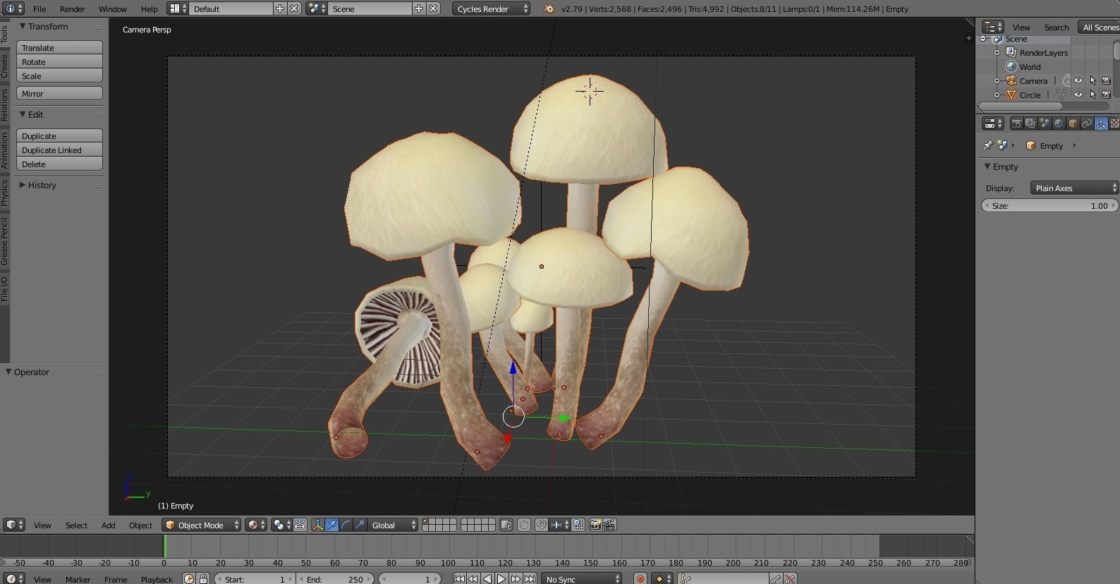Shrooms 5 group of mushrooms in desert Low-poly 3D model_3