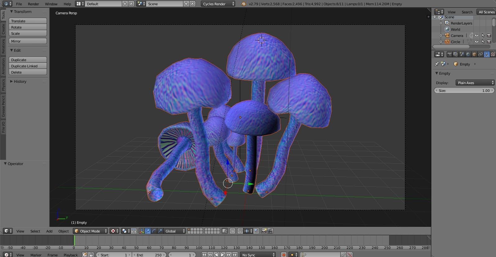 Shrooms 5 group of mushrooms in desert Low-poly 3D model_2