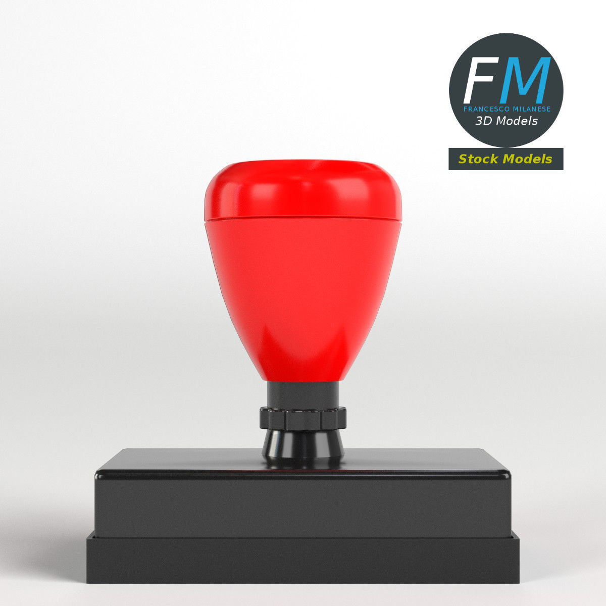 Pre inked rubber stamp 3D model_3