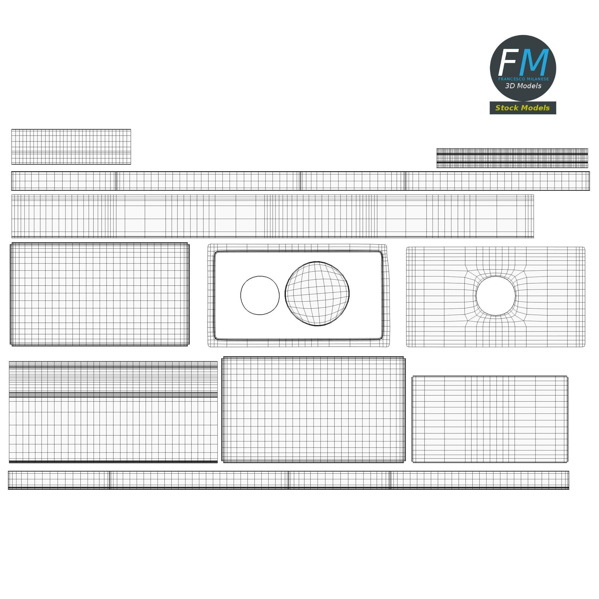 Pre inked rubber stamp 3D model_11
