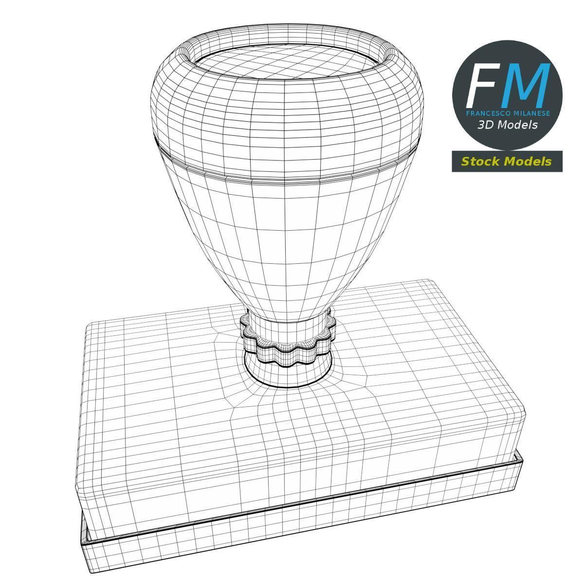 Pre inked rubber stamp 3D model_7