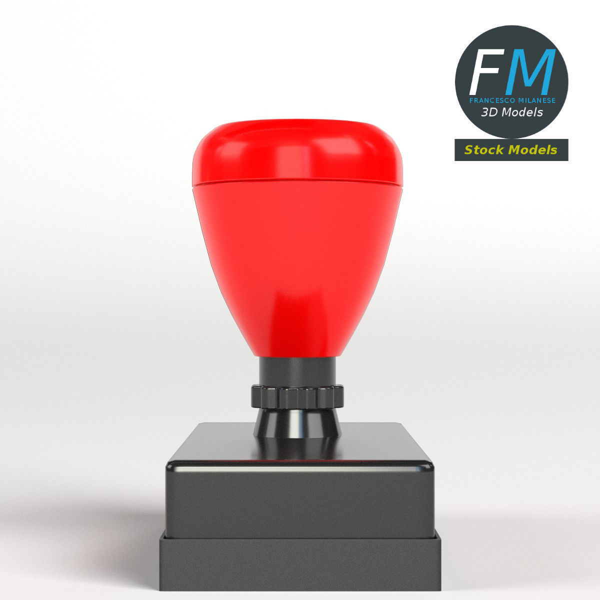 Pre inked rubber stamp 3D model_4