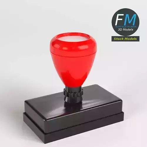 Pre inked rubber stamp 3D model