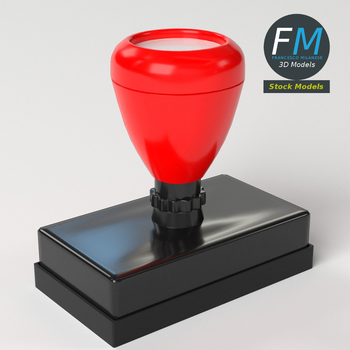 Pre inked rubber stamp 3D model_5