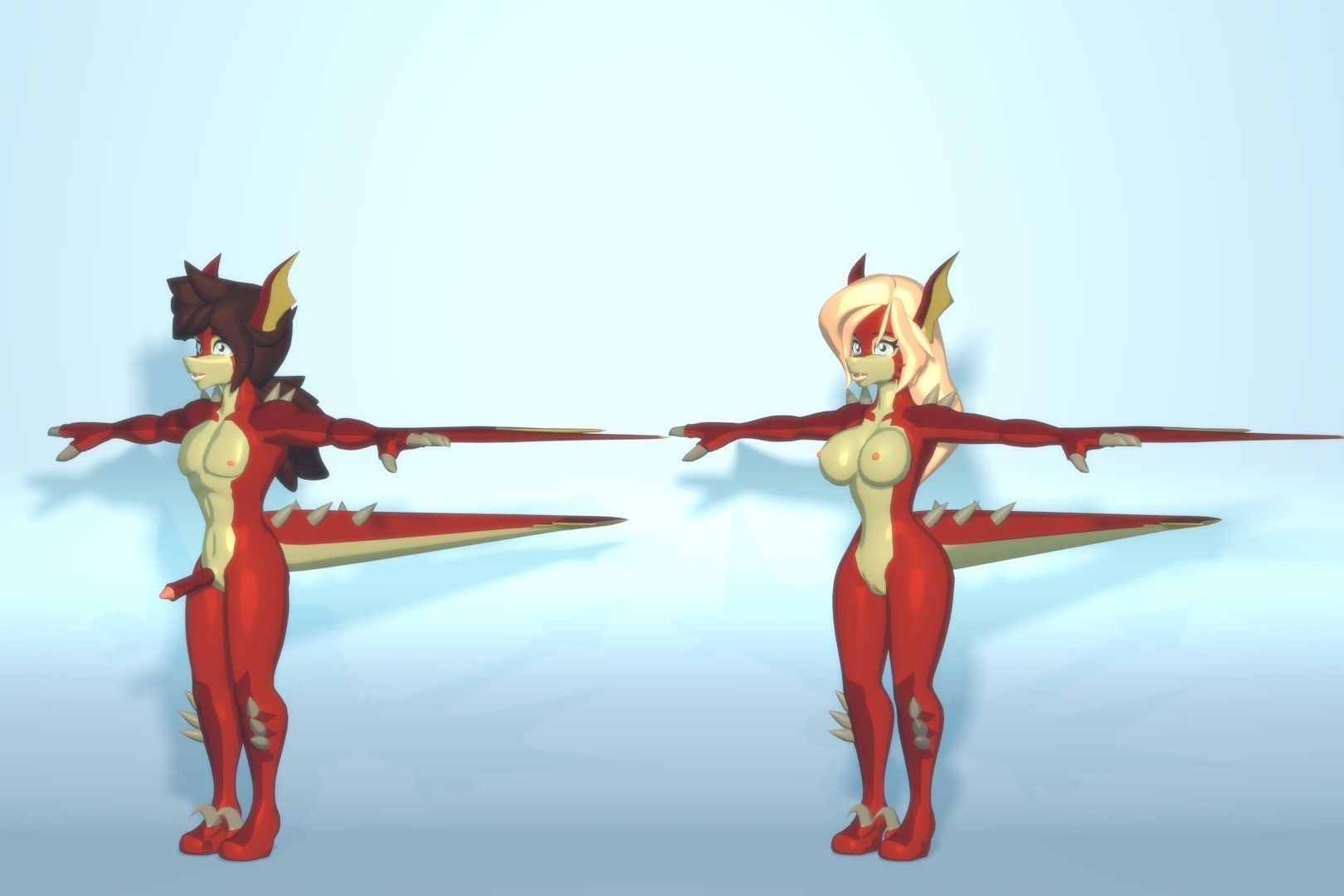 Acheron Wyverns Nude Low-poly 3D model_12