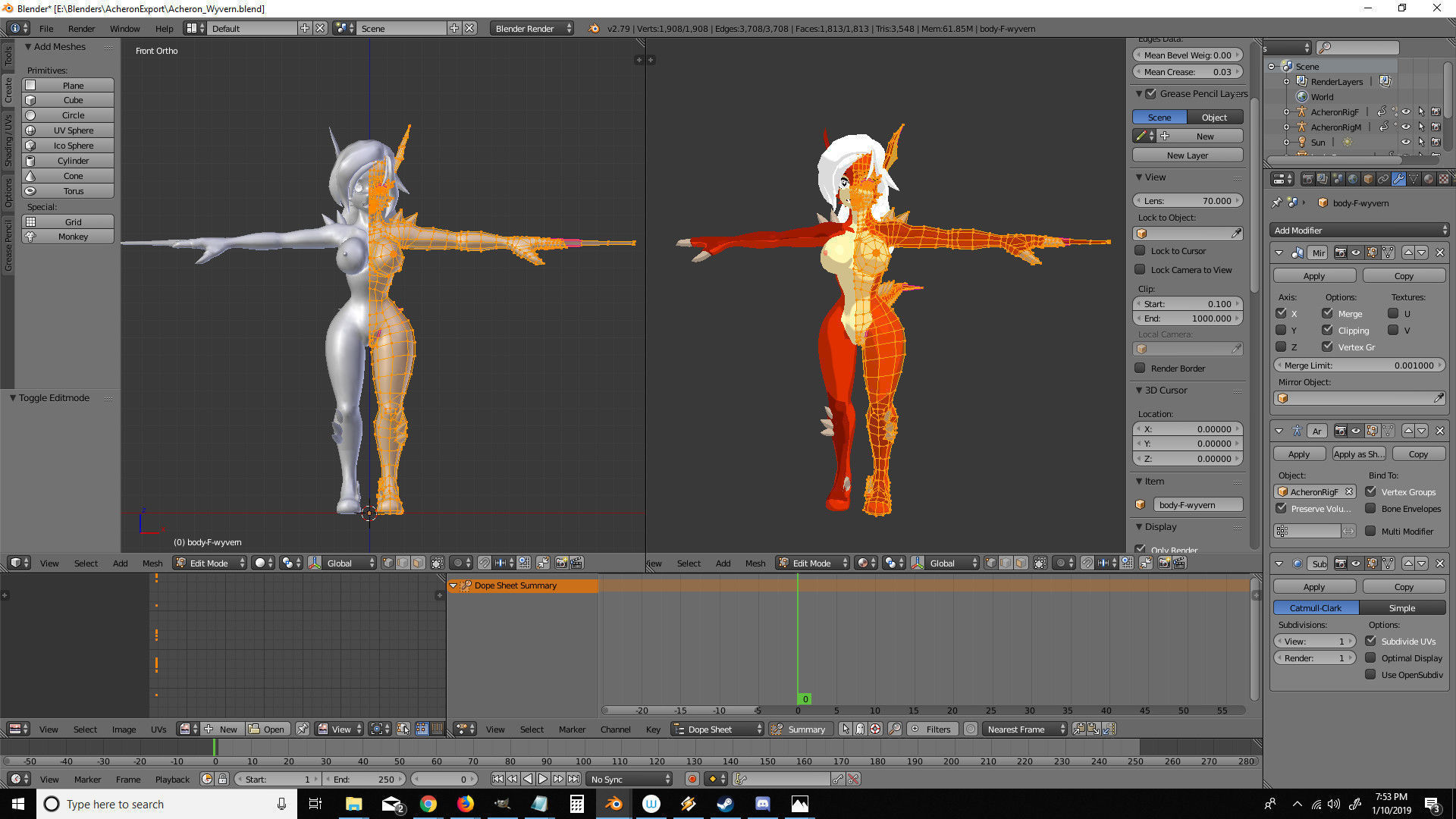 Acheron Wyverns Nude Low-poly 3D model_17