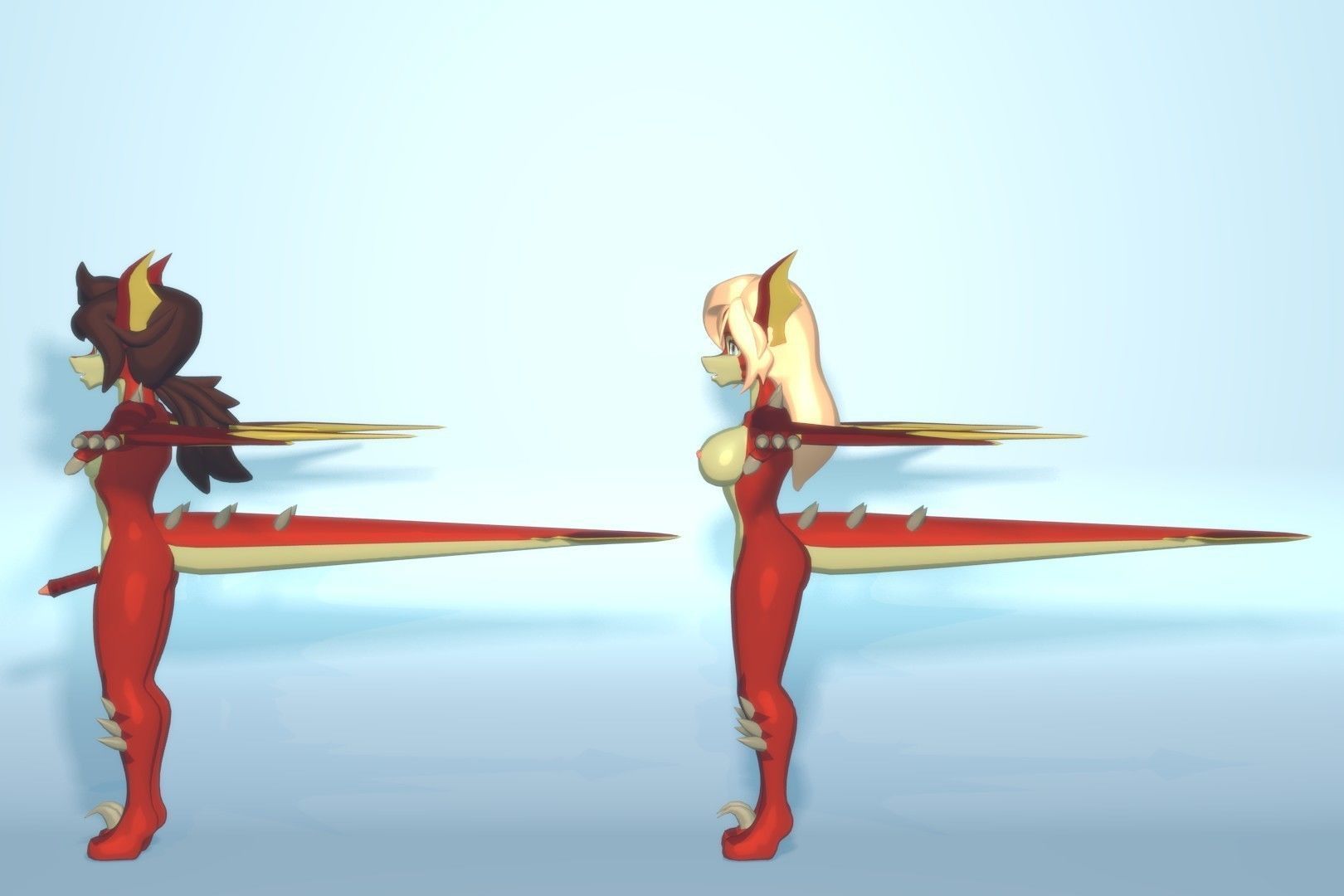 Acheron Wyverns Nude Low-poly 3D model_13
