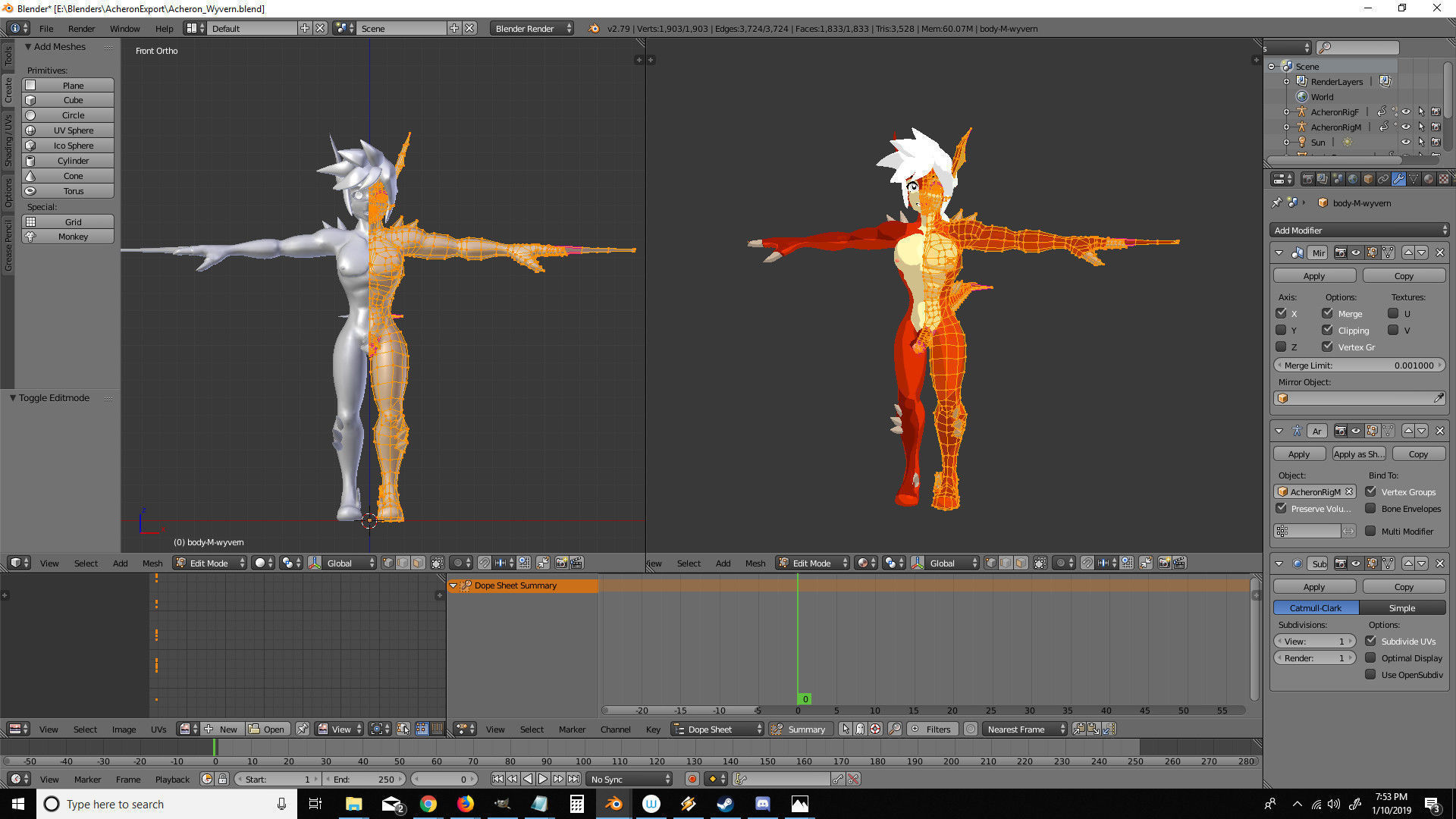 Acheron Wyverns Nude Low-poly 3D model_18