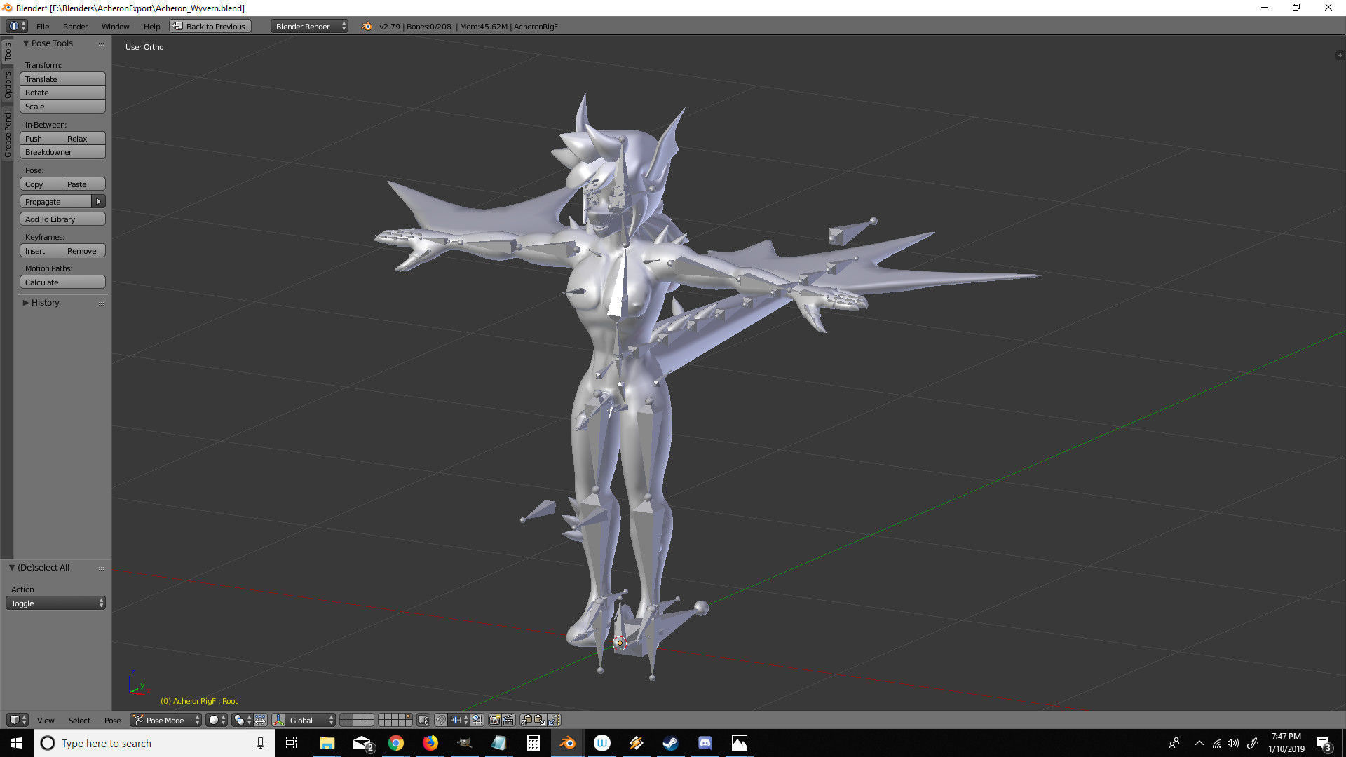 Acheron Wyverns Nude Low-poly 3D model_22