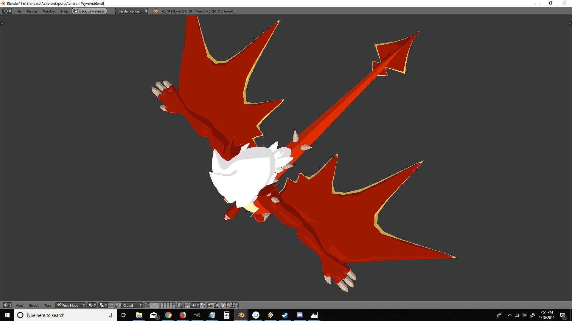 Acheron Wyverns Nude Low-poly 3D model_20