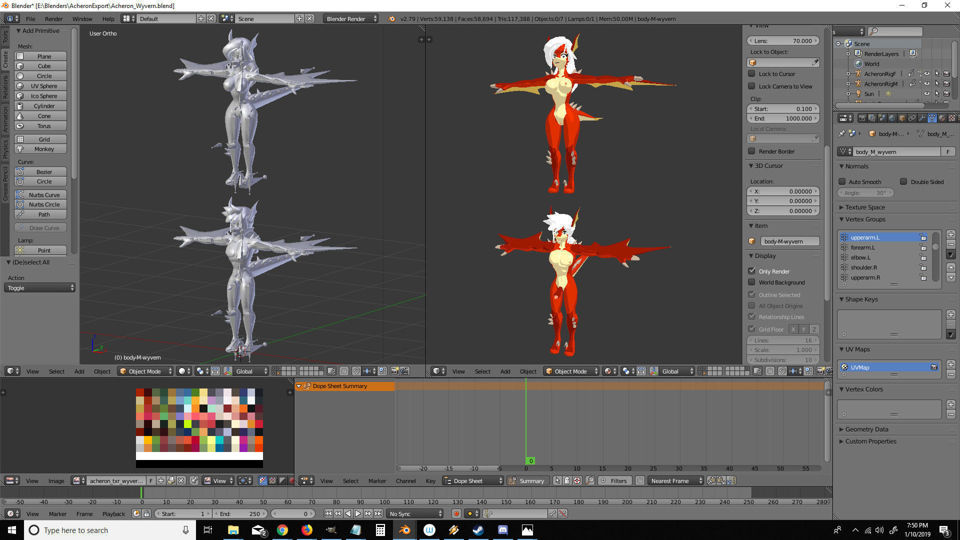 Acheron Wyverns Nude Low-poly 3D model_16