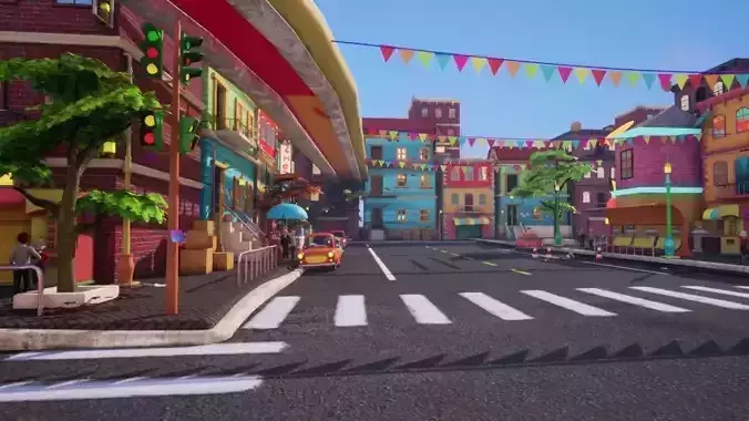 Asset - Cartoons - Background - Animation - Hight Poly Low-poly 3D model