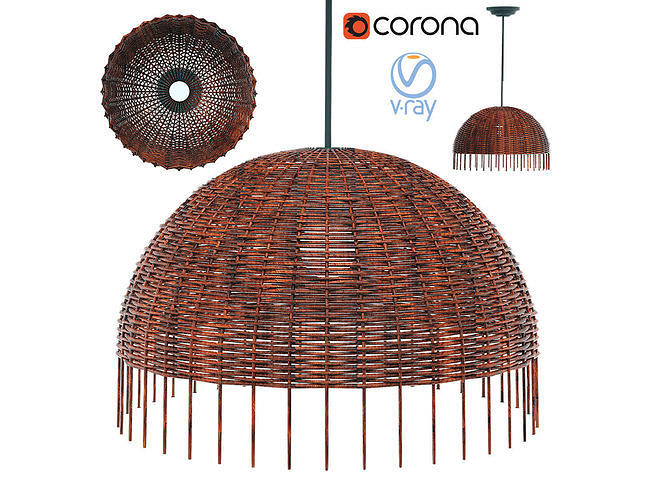 Lamp Croco 95 Gervasoni Woven Rattan Paola Navone 3D model