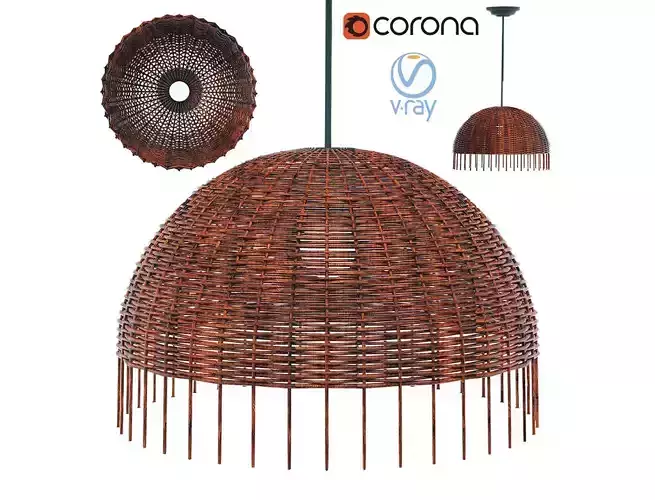 Lamp Croco 95 Gervasoni Woven Rattan Paola Navone 3D model