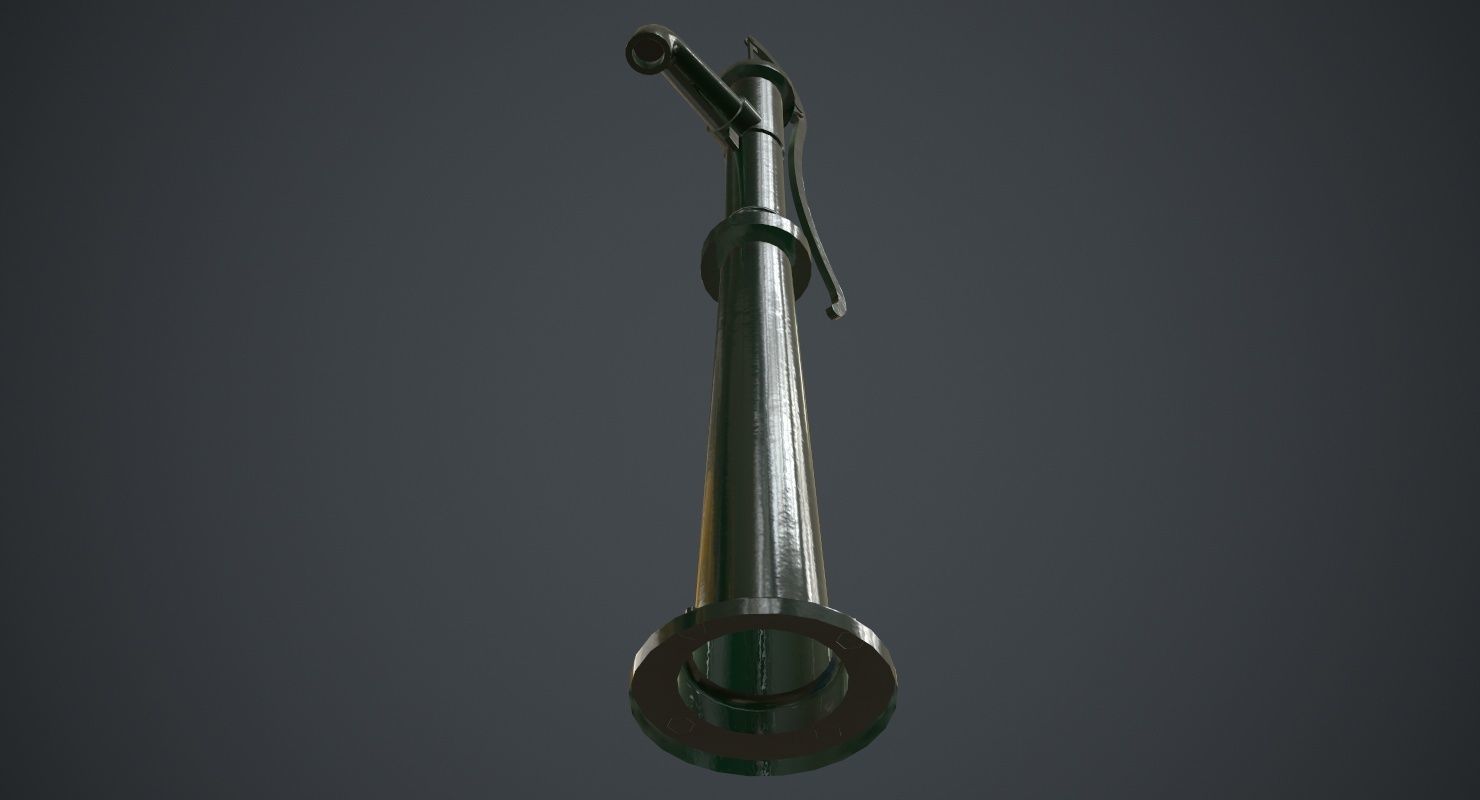 Hand Pump 1A Low-poly 3D model_4