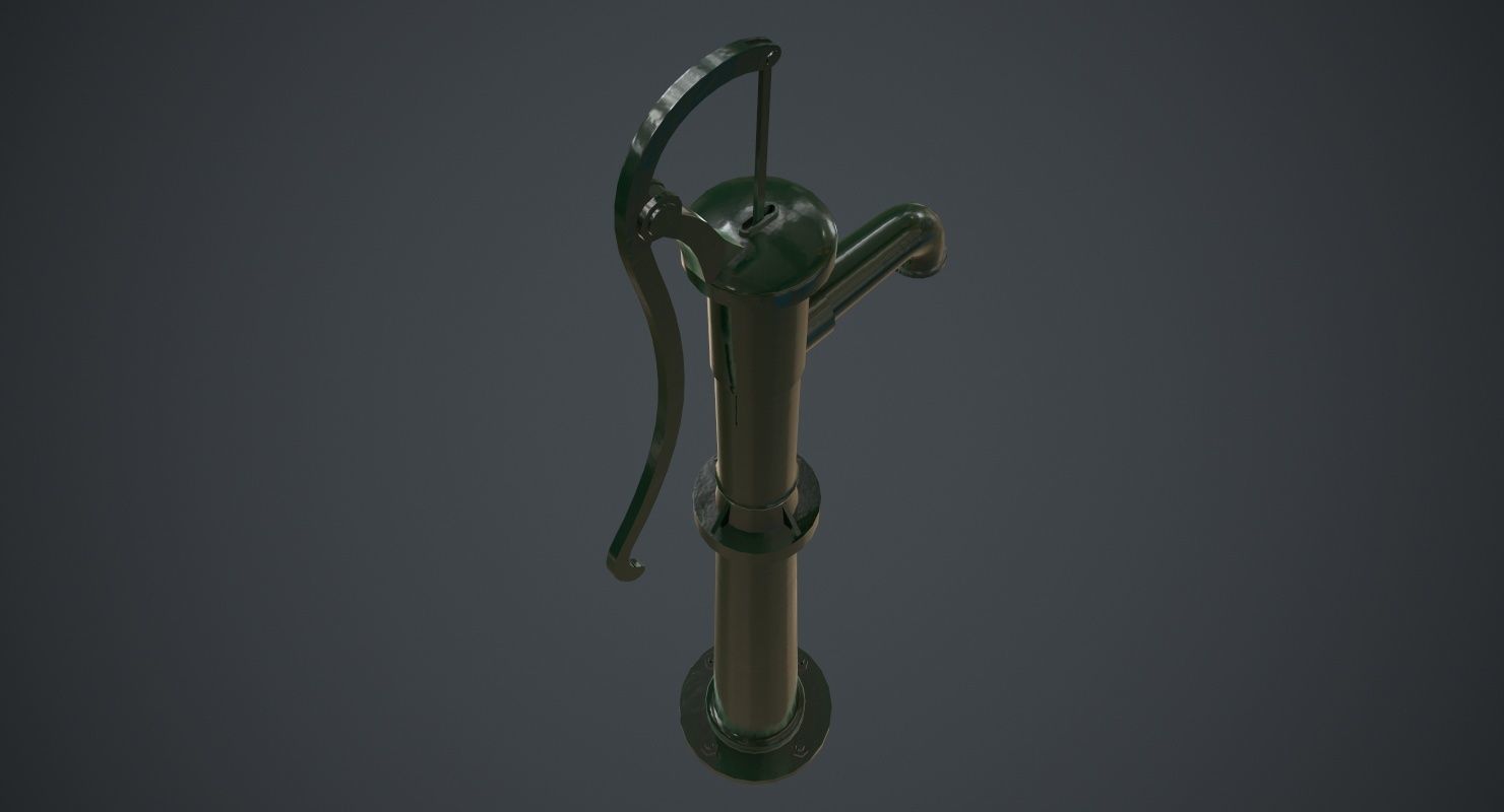 Hand Pump 1A Low-poly 3D model_2