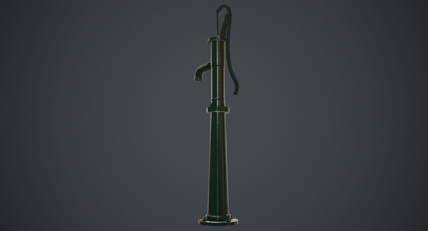 Hand Pump 1A Low-poly 3D model_3