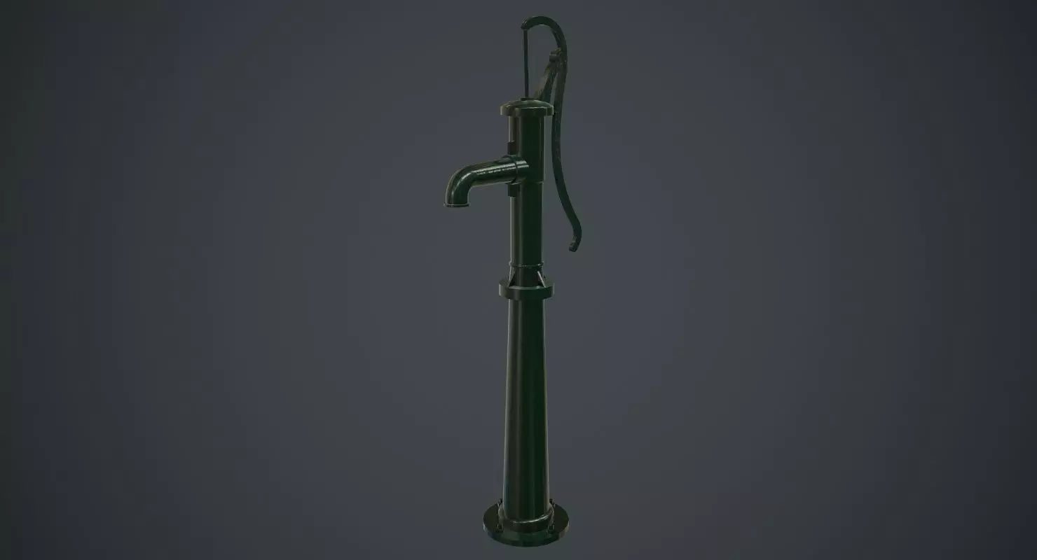 Hand Pump 1A Low-poly 3D model_0