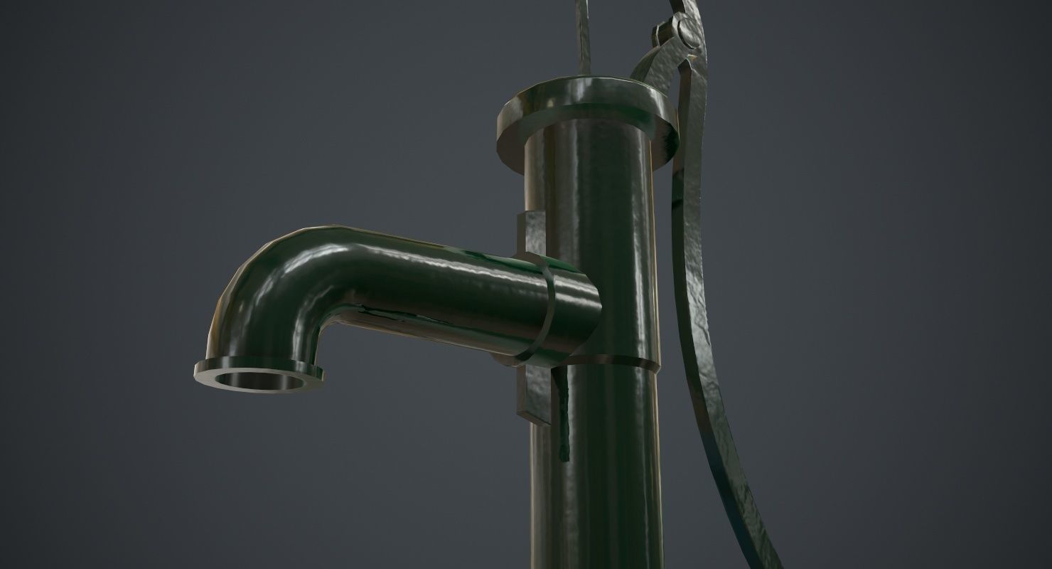 Hand Pump 1A Low-poly 3D model_5