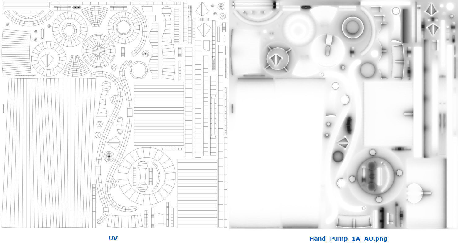 Hand Pump 1A Low-poly 3D model_8