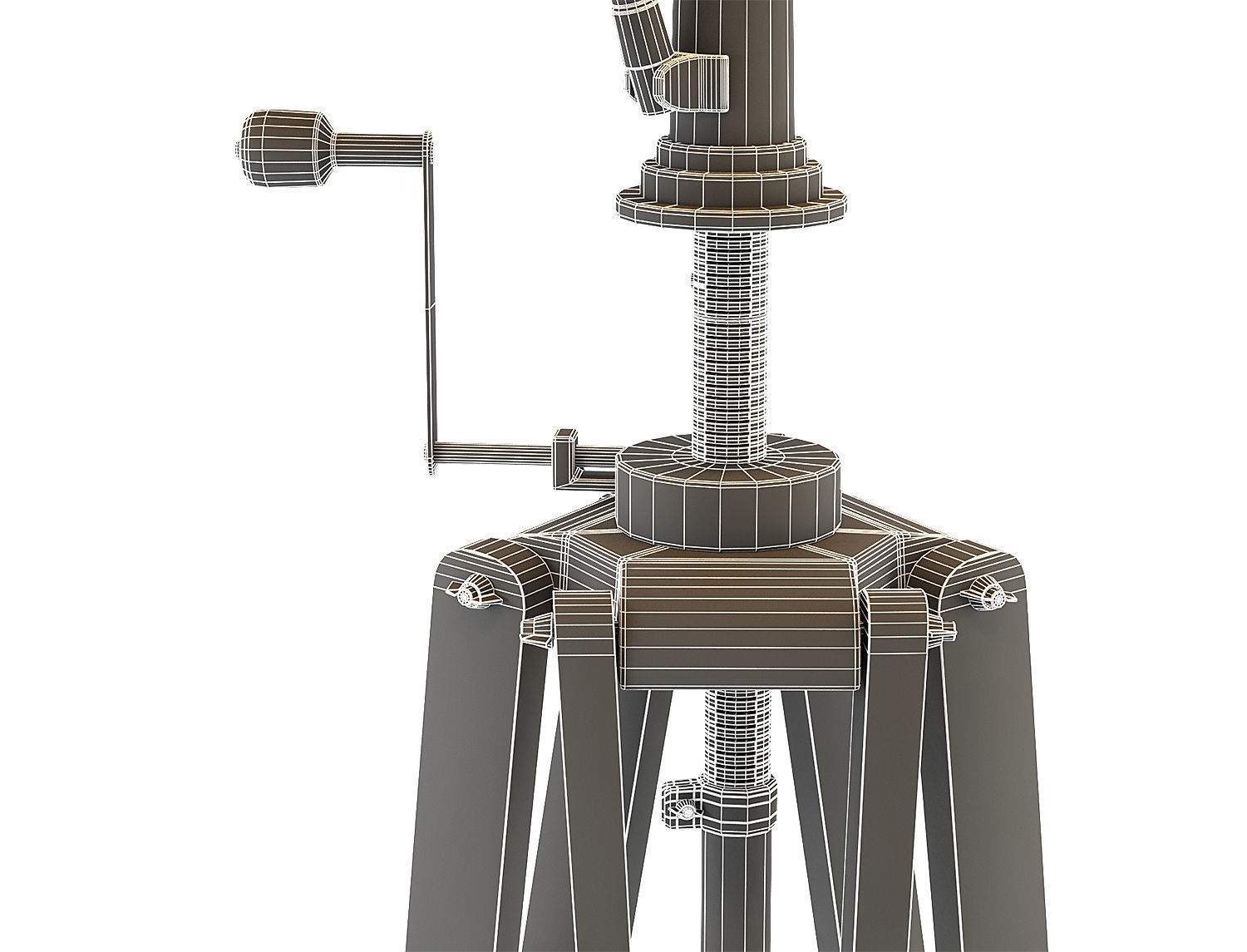 19th C Parisian Brass Telescope 3D model_6