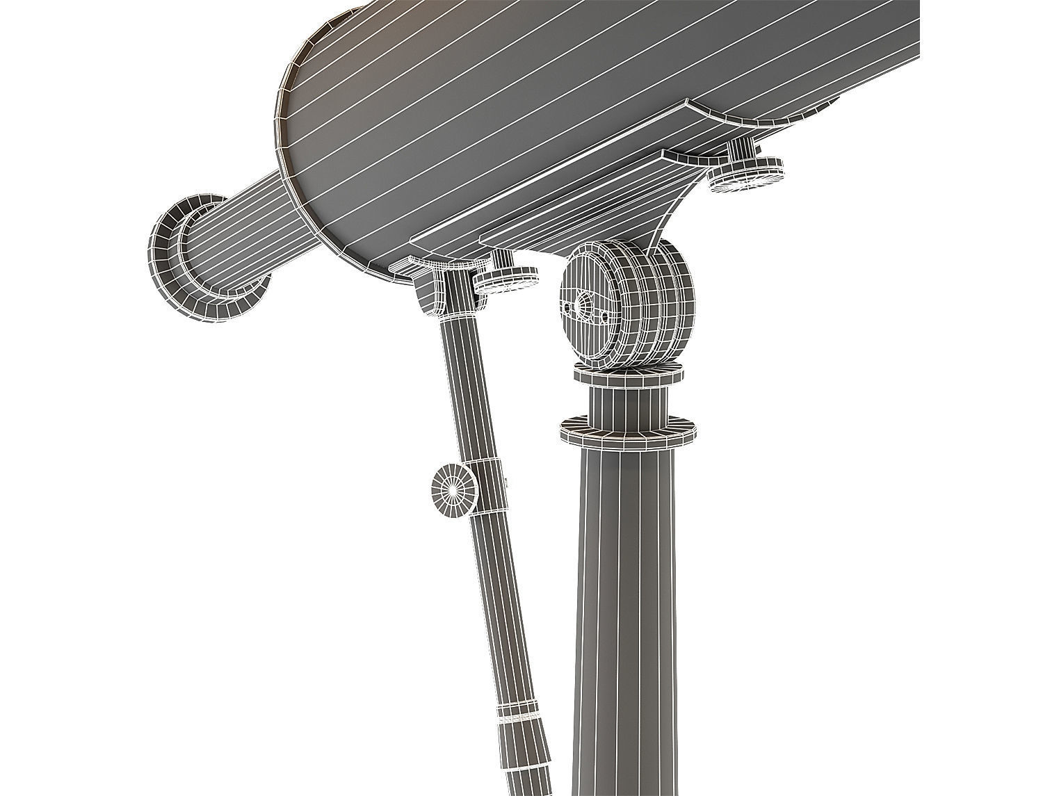 19th C Parisian Brass Telescope 3D model_5