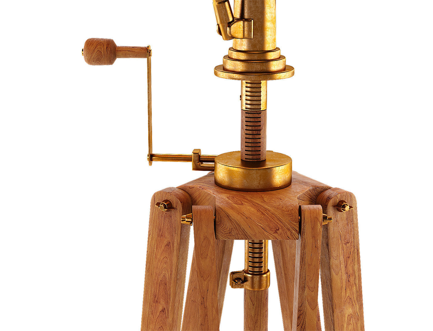 19th C Parisian Brass Telescope 3D model_3