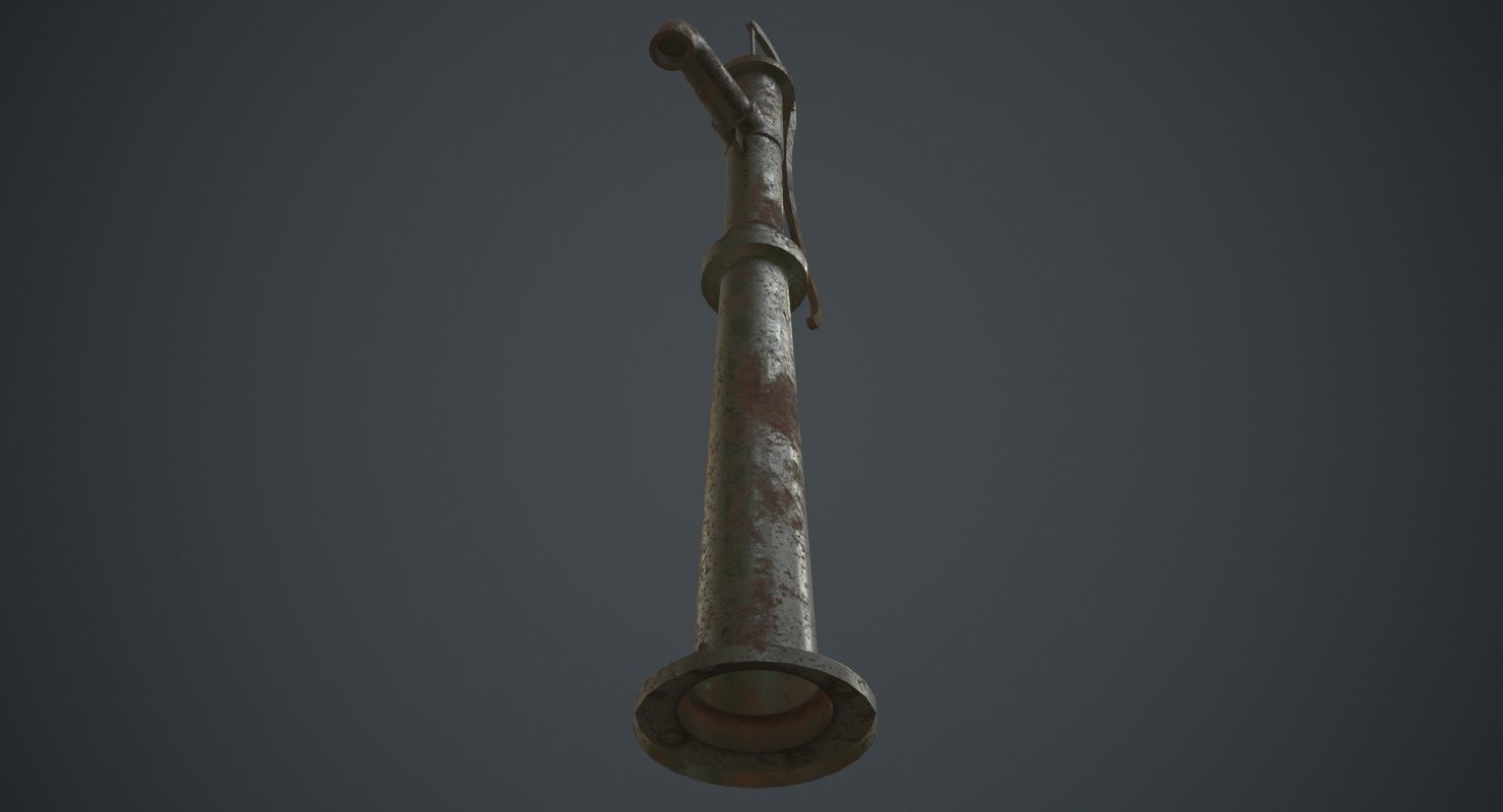 Hand Pump 1B Low-poly 3D model_4