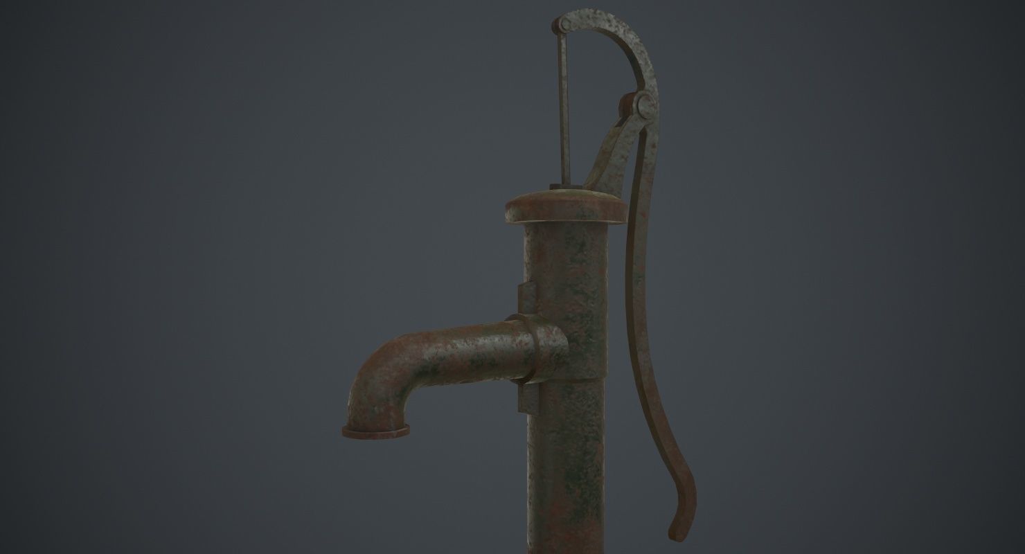 Hand Pump 1B Low-poly 3D model_5