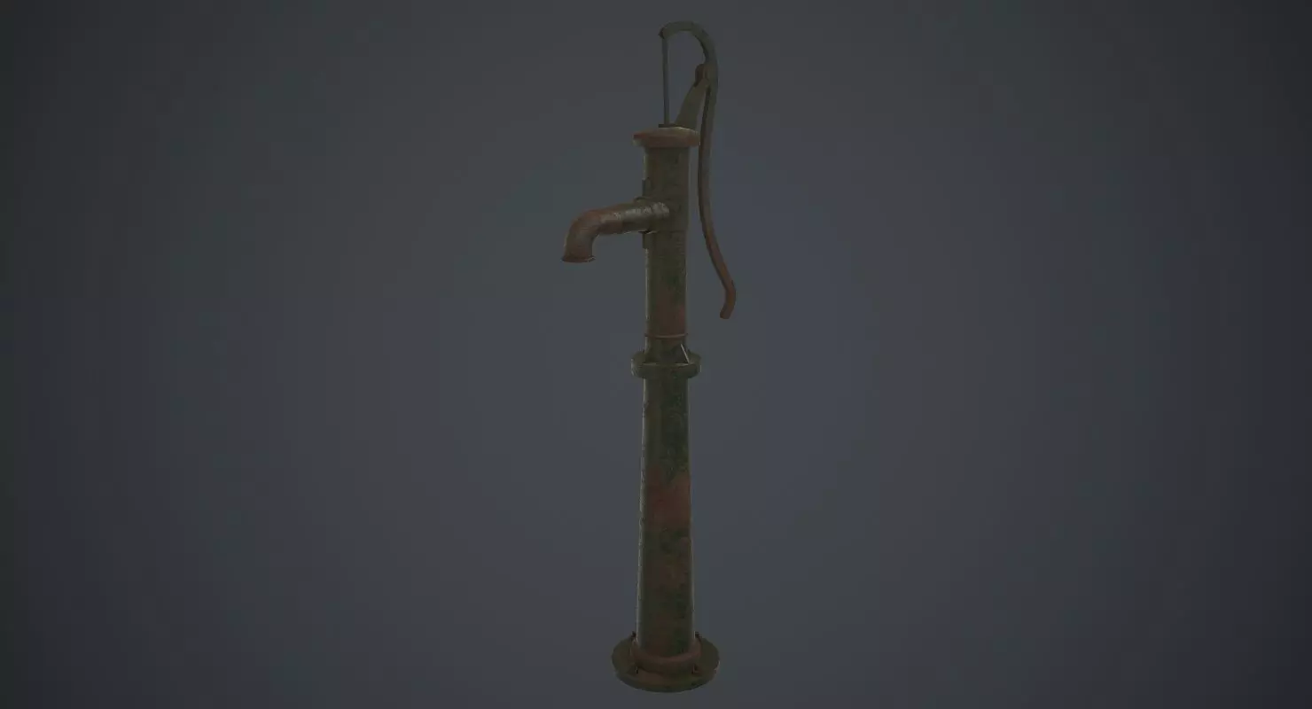 Hand Pump 1B Low-poly 3D model_0